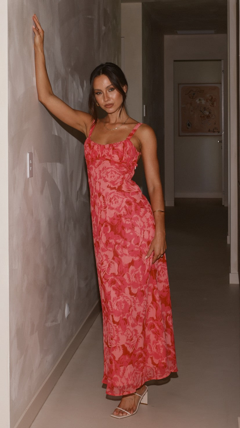 Margo Midi Dress - Pink Floral
