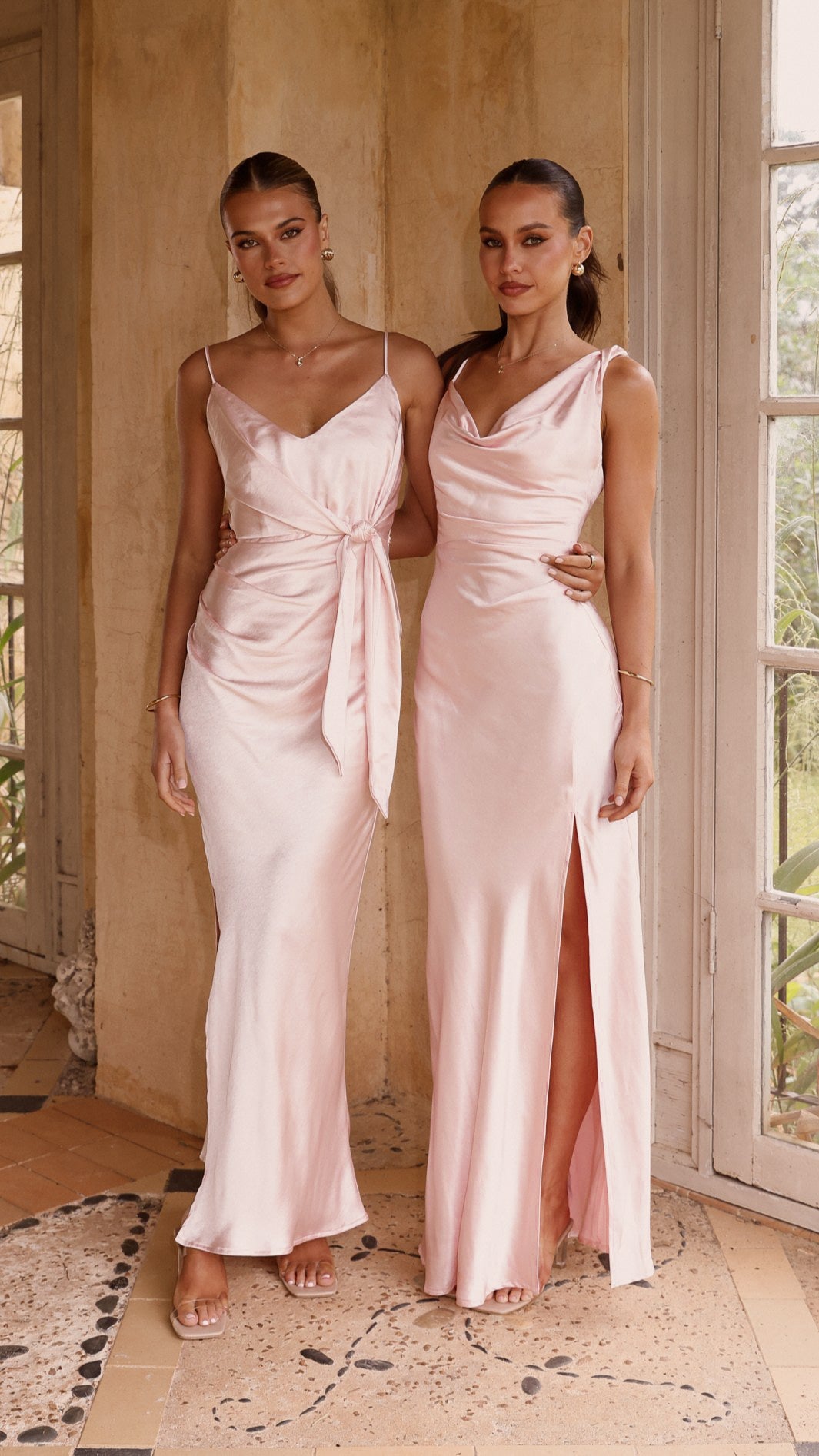 Iris Asymmetrical Maxi Dress - Pink