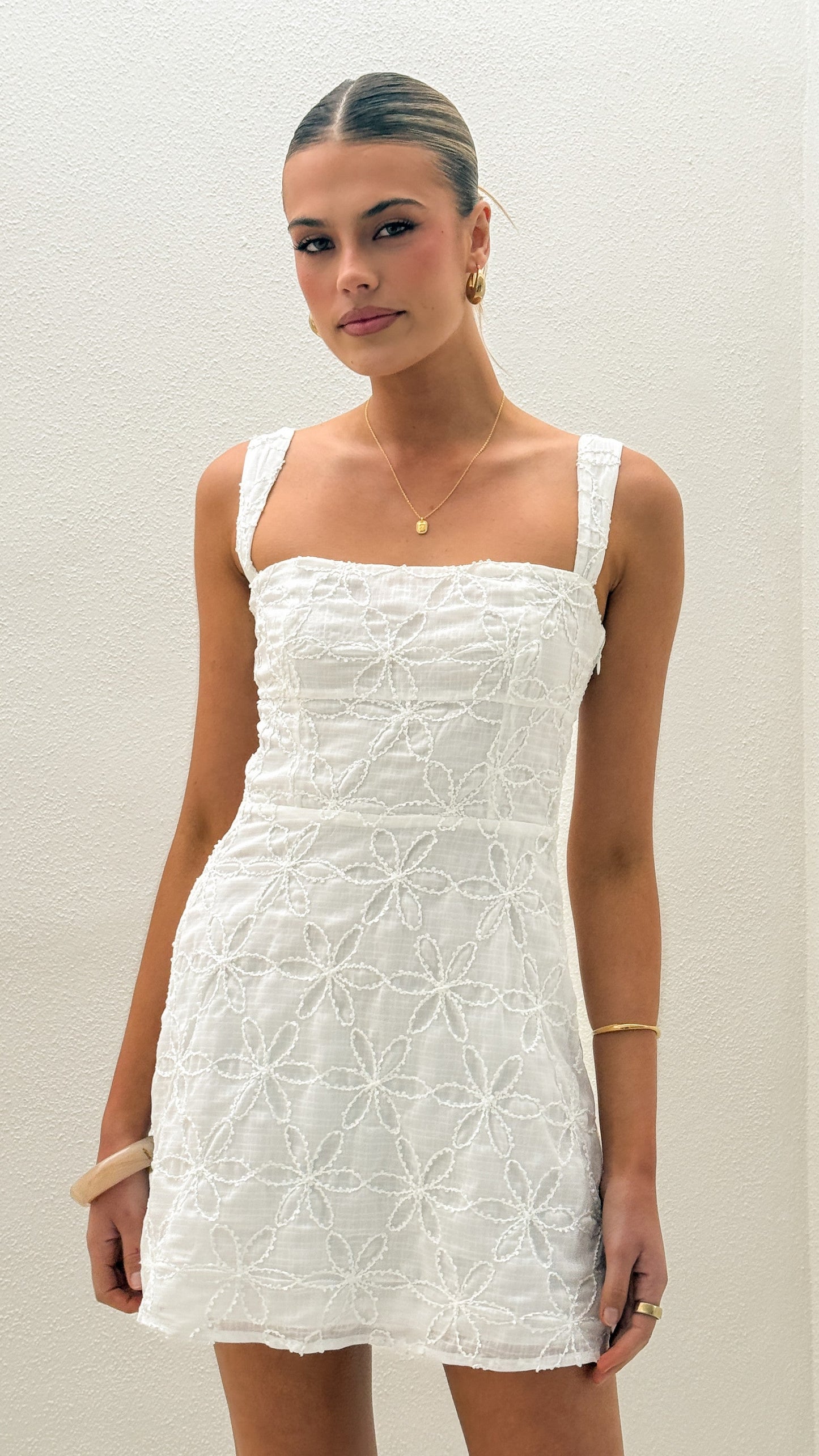 Nadalia Mini Dress - White Lace