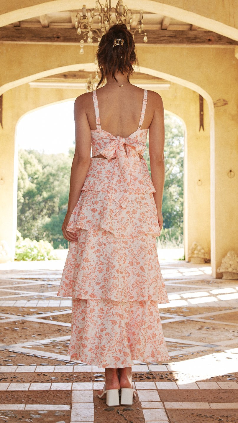 Page Maxi Dress - Peach Floral