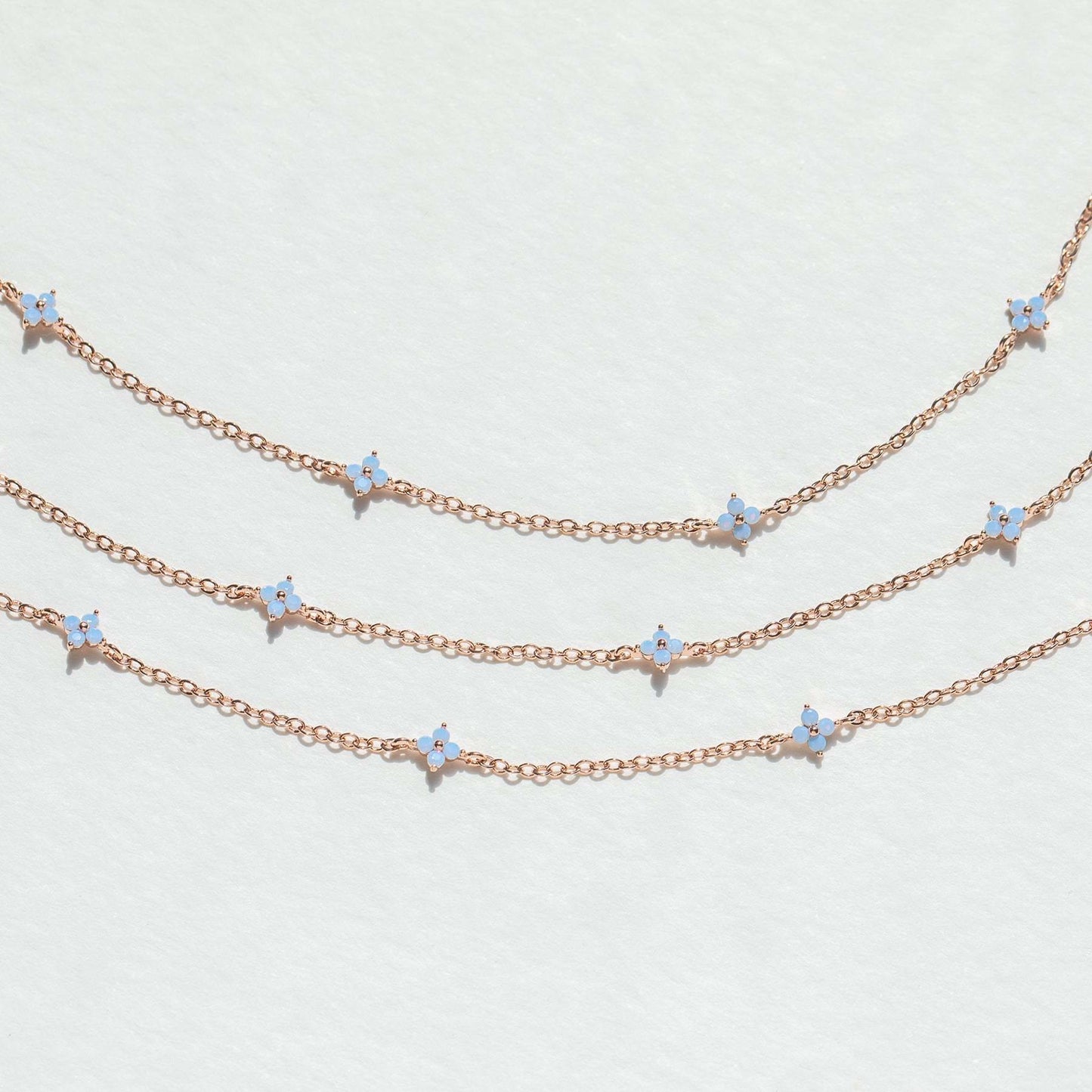 Dainty Handmade 18K Gold Crystal Flower Necklace