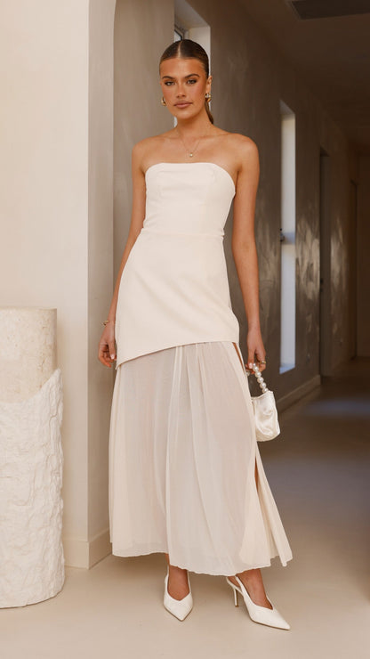 Fenella Asymmetrical Maxi Dress - Butter