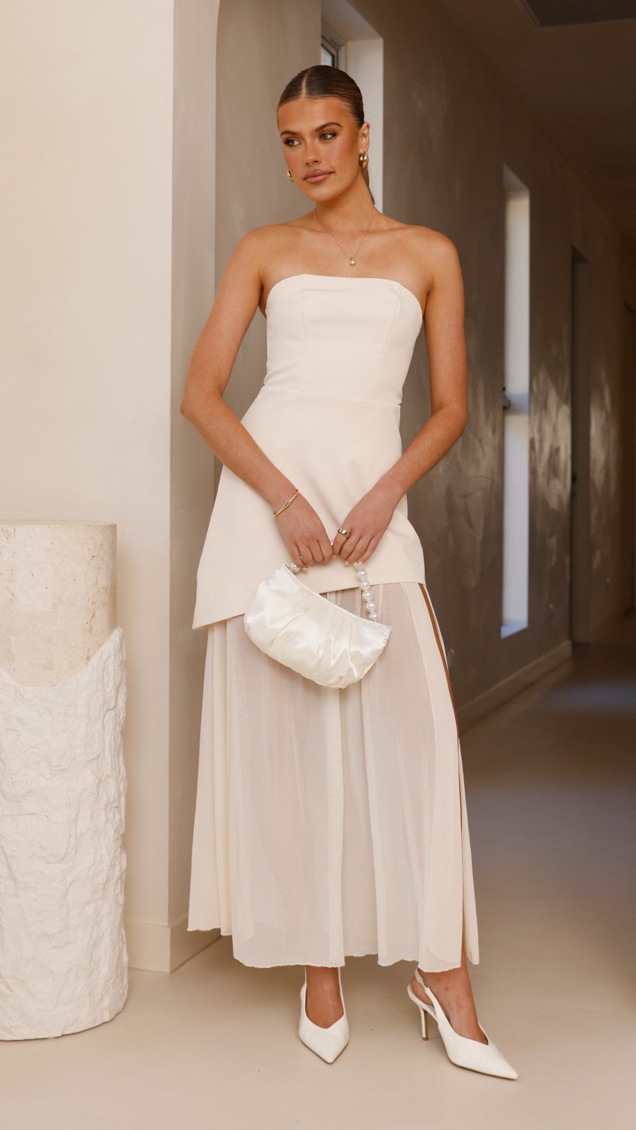 Fenella Asymmetrical Maxi Dress - Butter