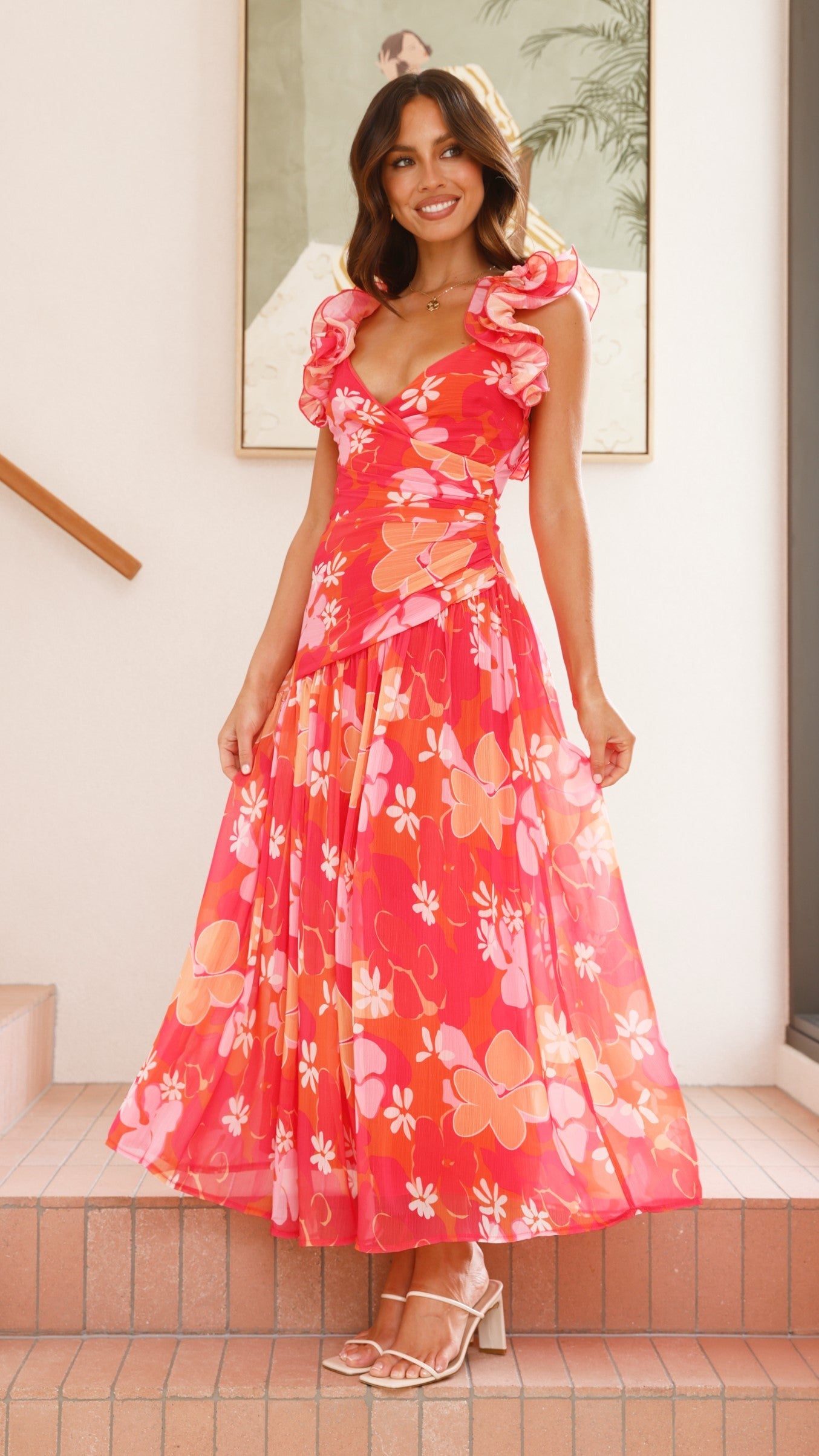 Alma Maxi Dress - Blood Orange