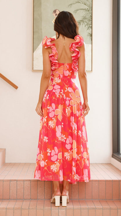 Alma Maxi Dress - Blood Orange