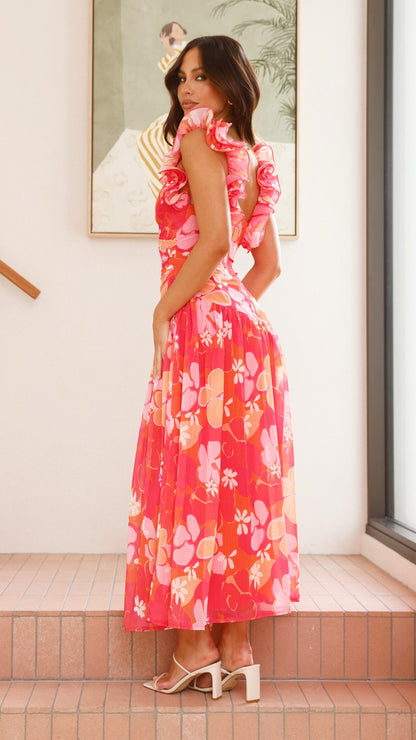 Alma Maxi Dress - Blood Orange