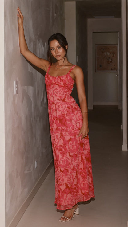 Margo Midi Dress - Pink Floral