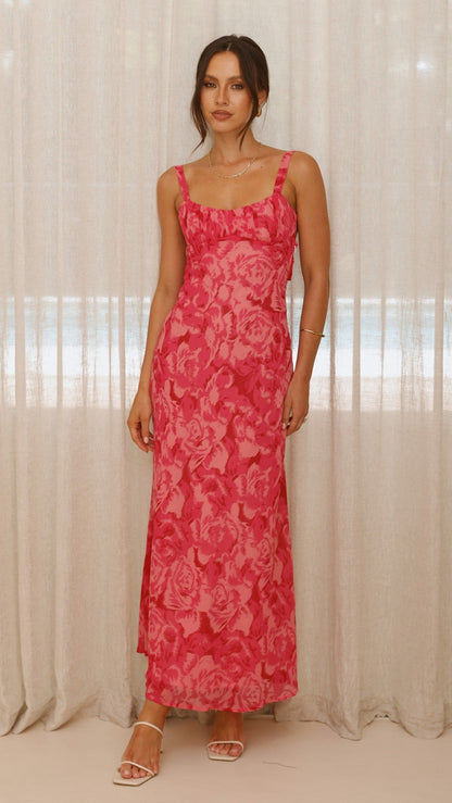 Margo Midi Dress - Pink Floral