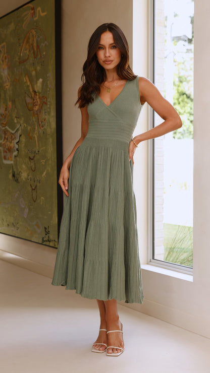 Jayde Knit Dress - Khaki