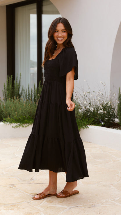 Lainey Midi Dress - Black