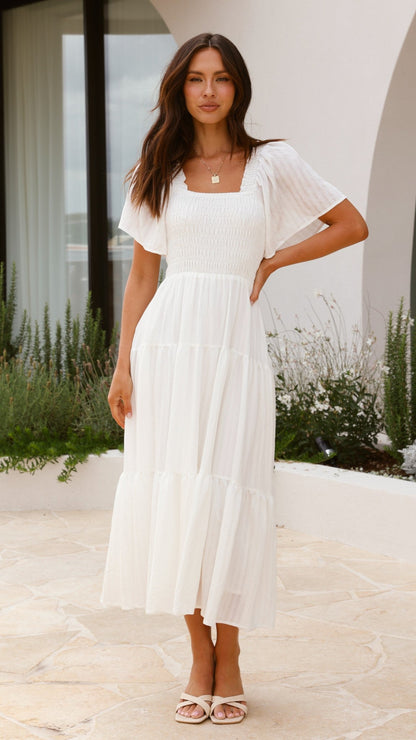 Lainey Midi Dress - White