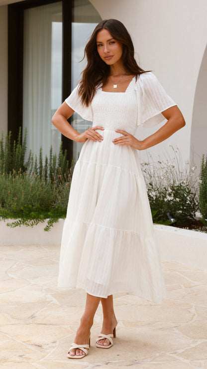 Lainey Midi Dress - White