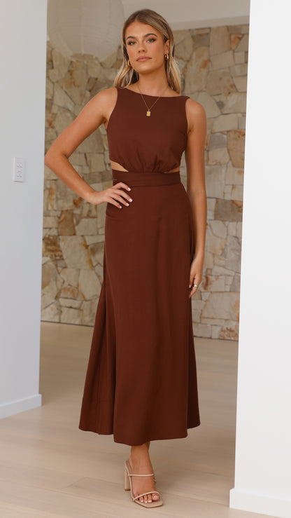 Kimberley Maxi Dress - Chocolate