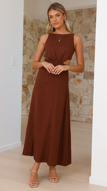 Kimberley Maxi Dress - Chocolate