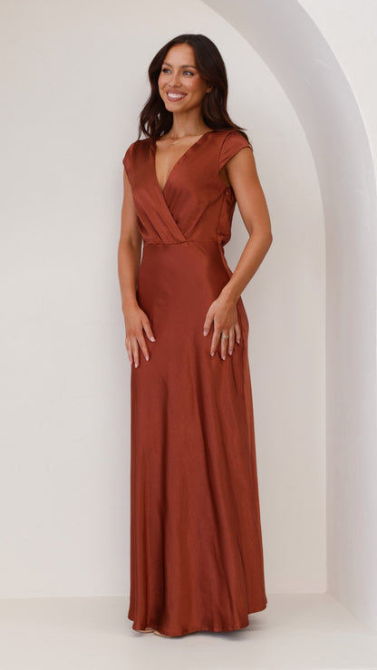 Selma Maxi Dress - Rust