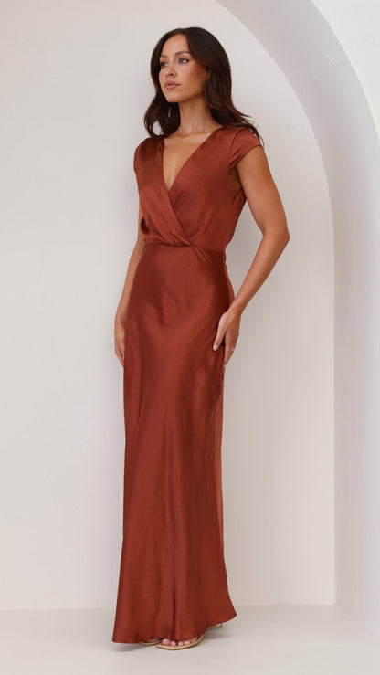 Selma Maxi Dress - Rust