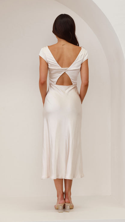 Ivana Midi Dress - Champagne