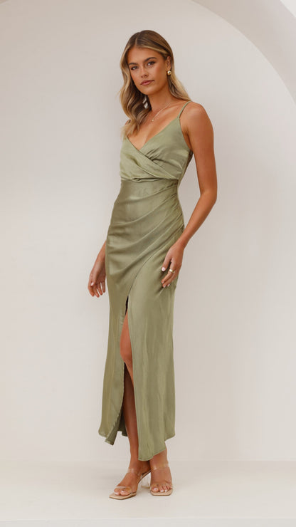 Elsa Midi Dress - Olive
