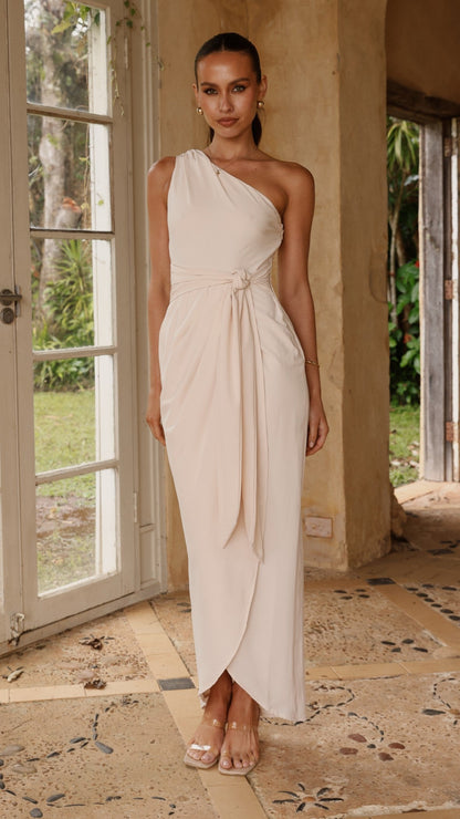 Clara One Shoulder Maxi Dress - Ivory