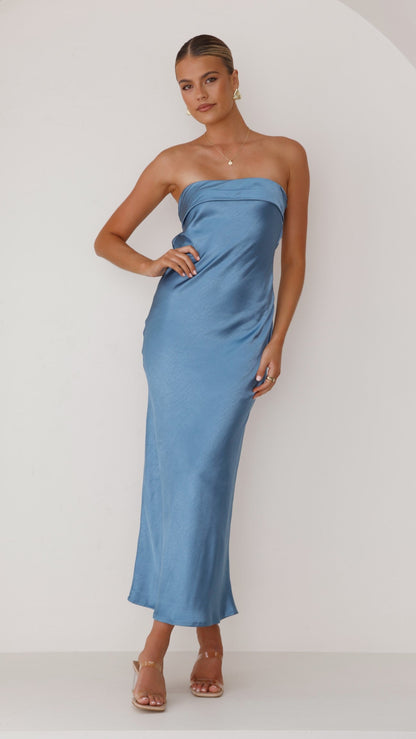 Gisele Maxi Dress - Steel Blue