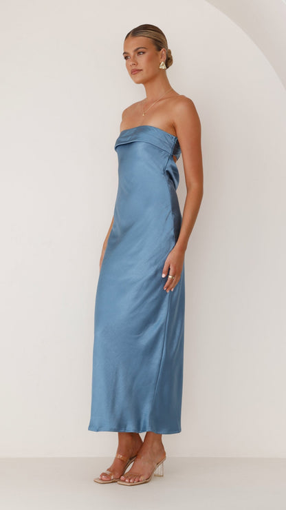 Gisele Maxi Dress - Steel Blue