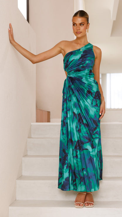 Laken Maxi Dress - Green Print