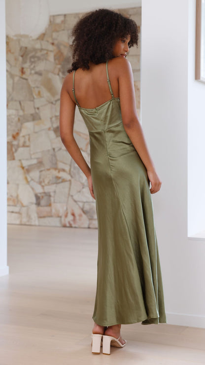 Elsa Midi Dress - Olive