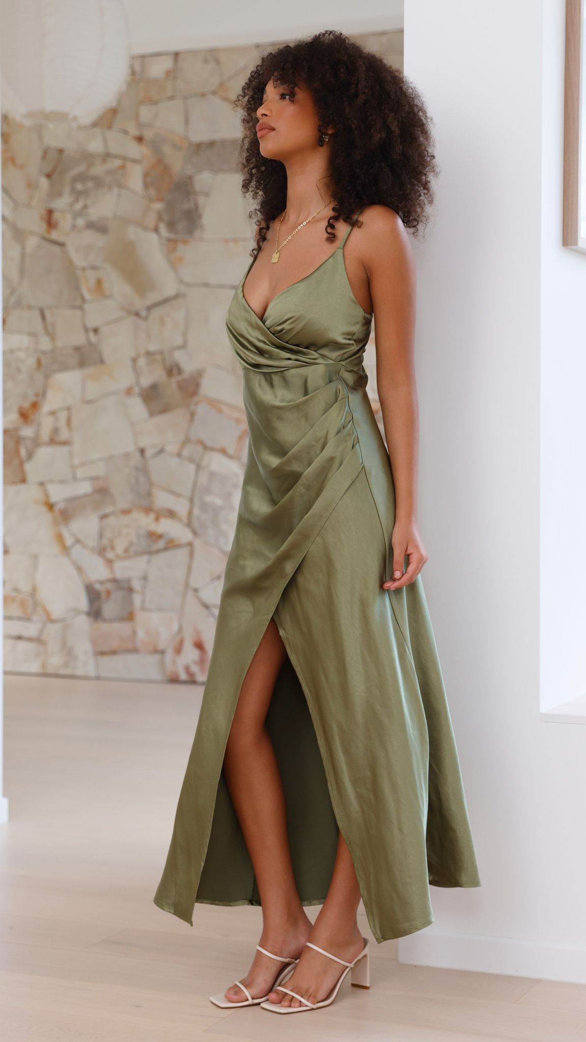 Elsa Midi Dress - Olive