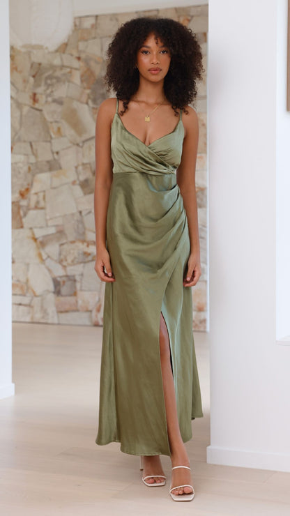 Elsa Midi Dress - Olive