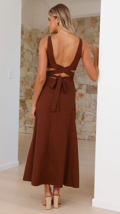 Kimberley Maxi Dress - Chocolate