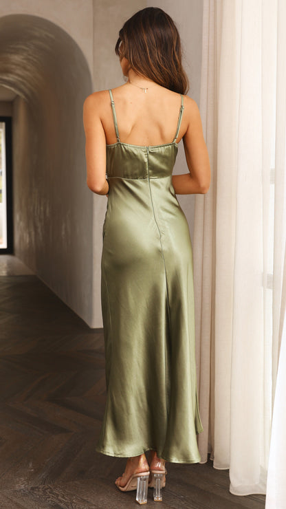 Elsa Midi Dress - Olive