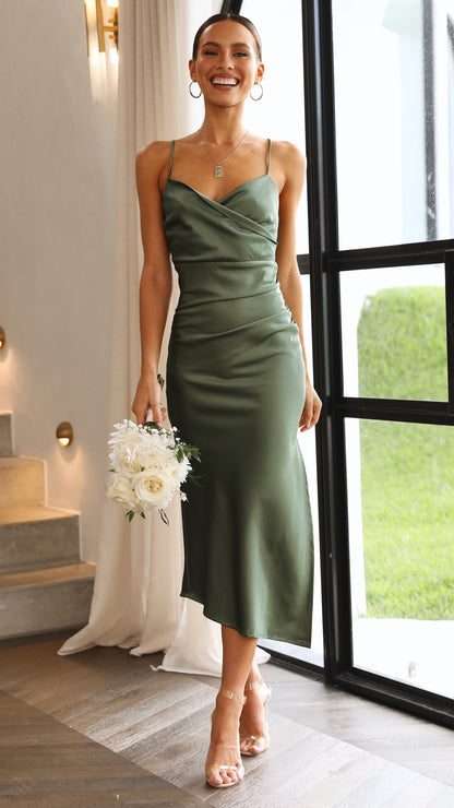 Monte Midi Dress - Olive