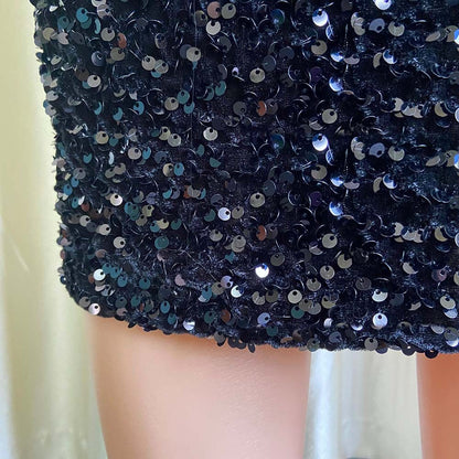 Party Women's Dress for New Year Sequin Women Clothes Sleeve Black Hip Party Dress Elegant Dresses for Women