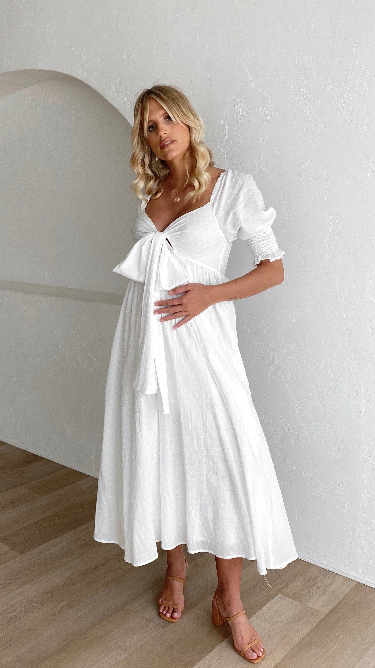 Cierra Midi Dress - White