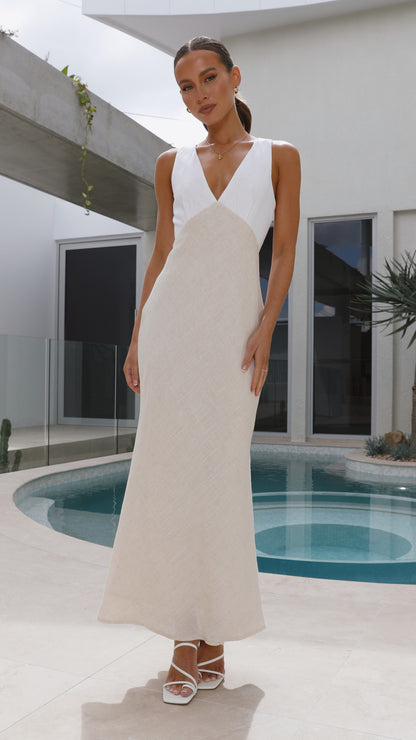 Dae Maxi Dress - White/Natural