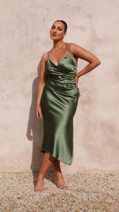 Monte Midi Dress - Olive
