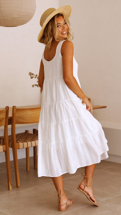 Liza Midi Dress - White