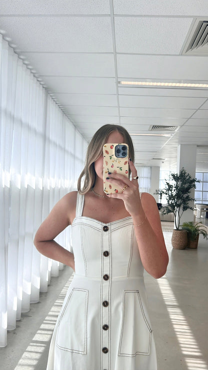 Indigo Midi Dress - White Denim