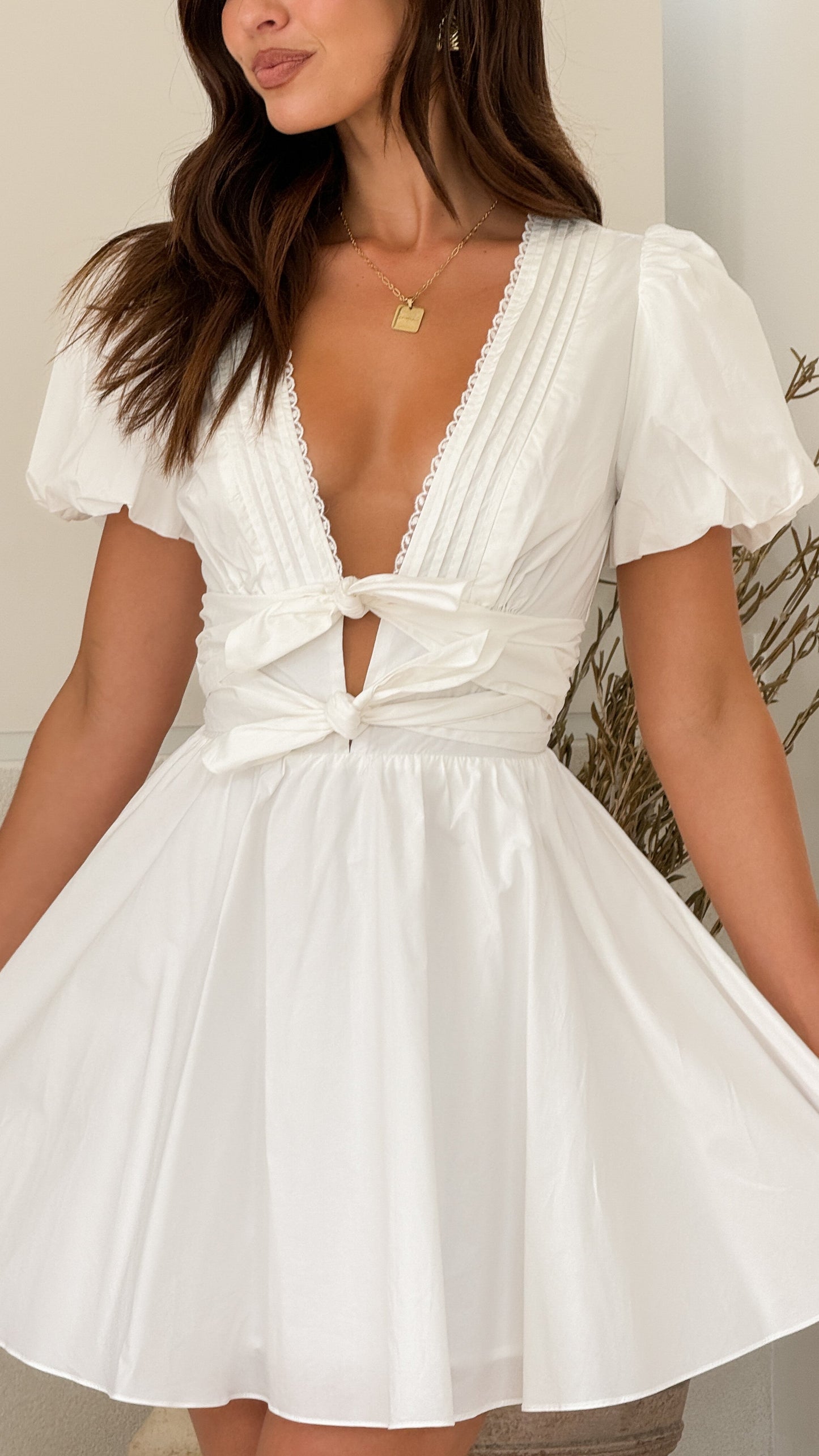 Kaloni Mini Dress - White