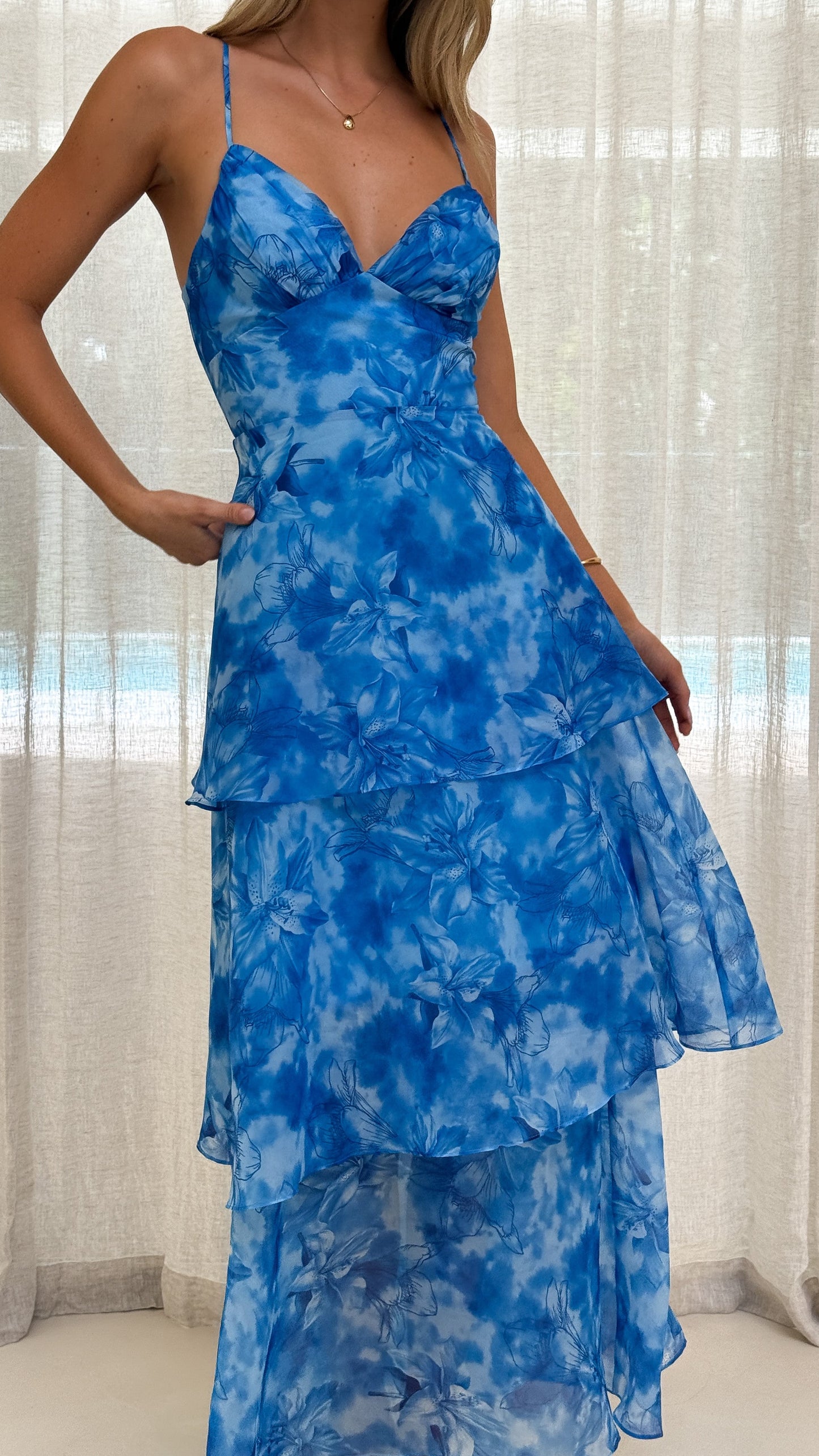 Kelli Maxi Dress - Blue Floral