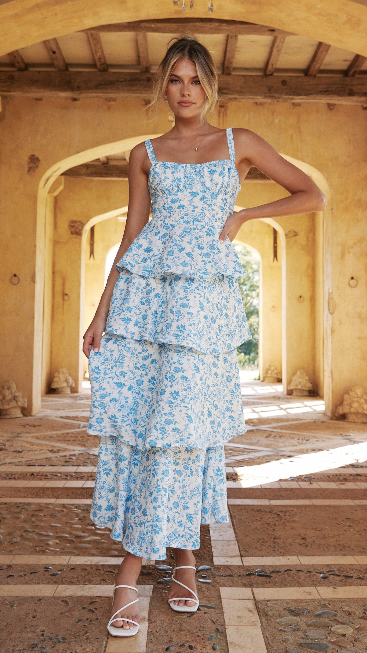 Page Maxi Dress - Blue Floral