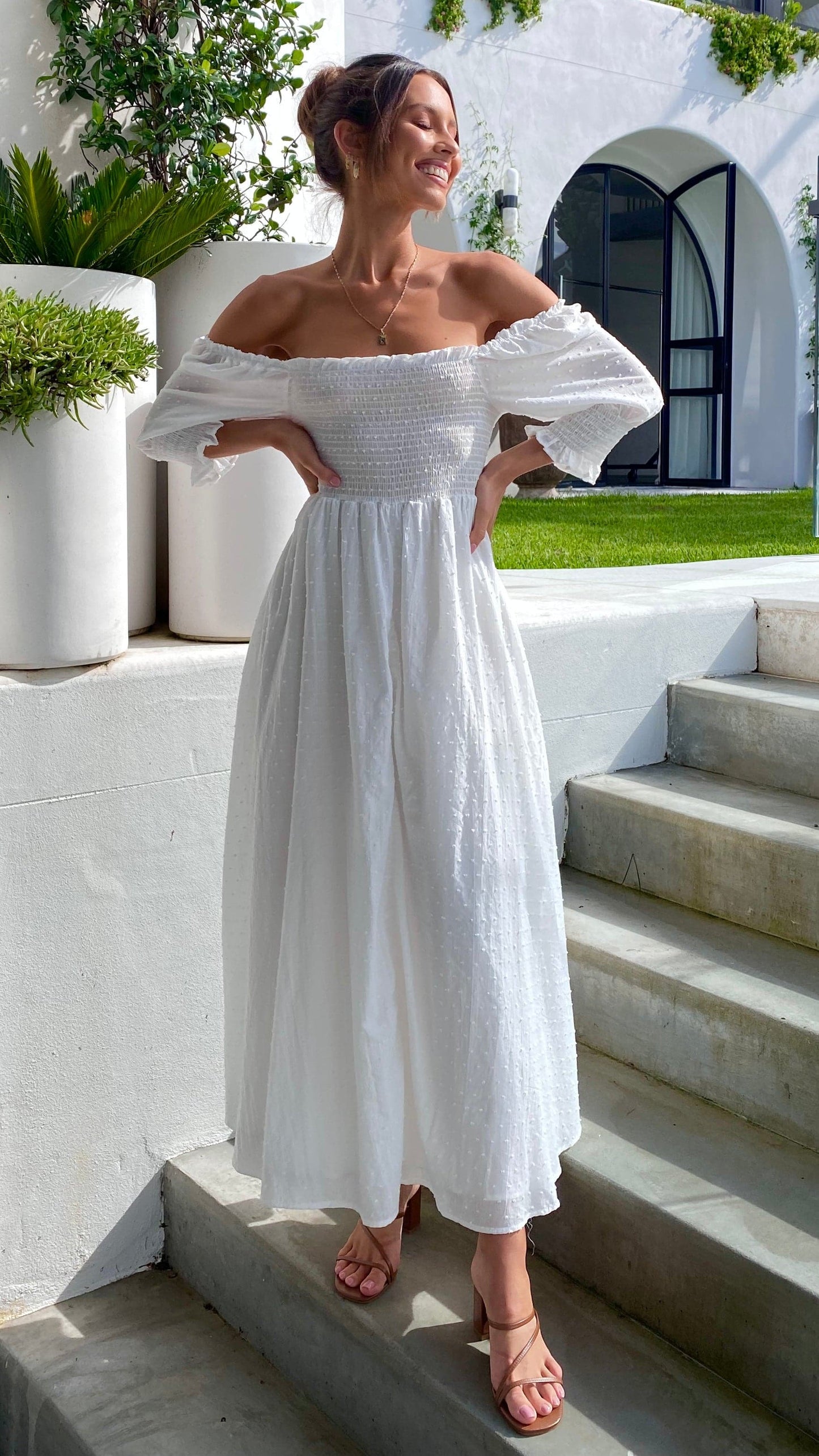 Cierra Midi Dress - White