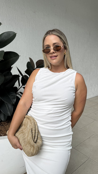 Sarsha Boatneck Maxi Dress - White